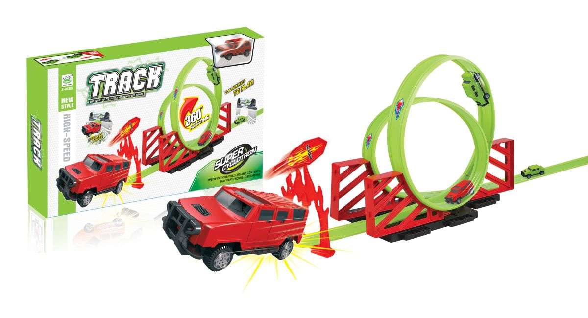 Vystrelovacia dráha s autíčkami a dvojitým lopingom