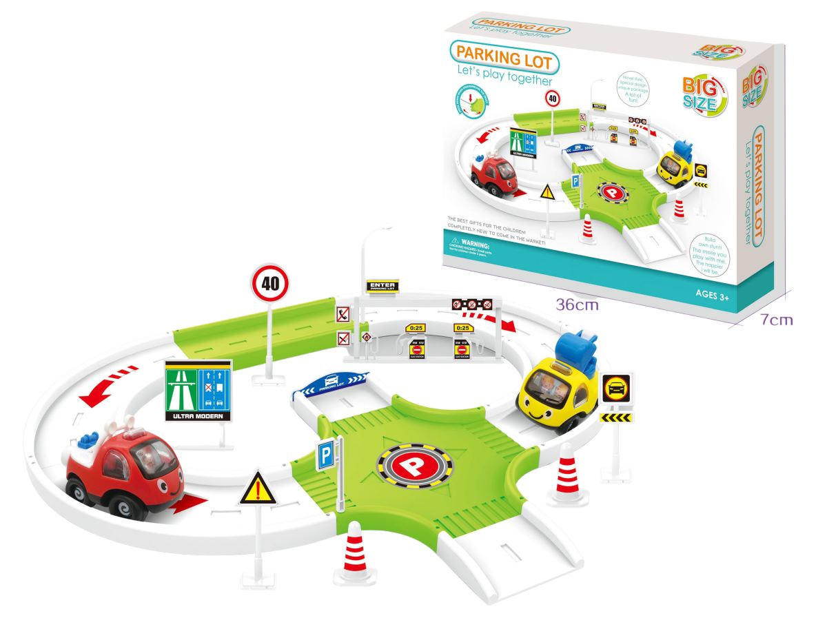 Dráha s autami a značkami