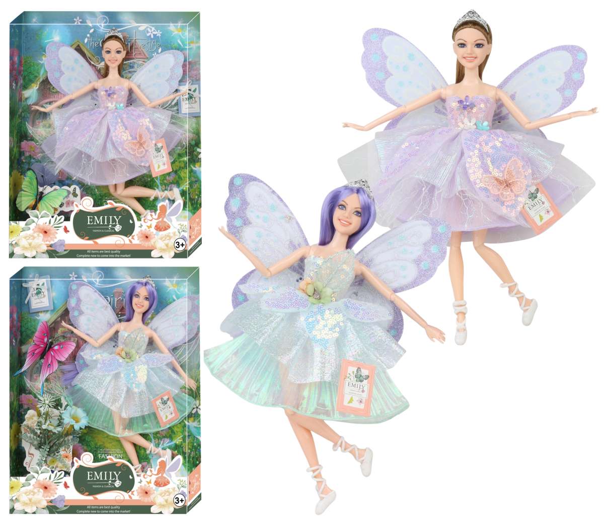 Motýlia bábika Emily s doplnkami 29cm