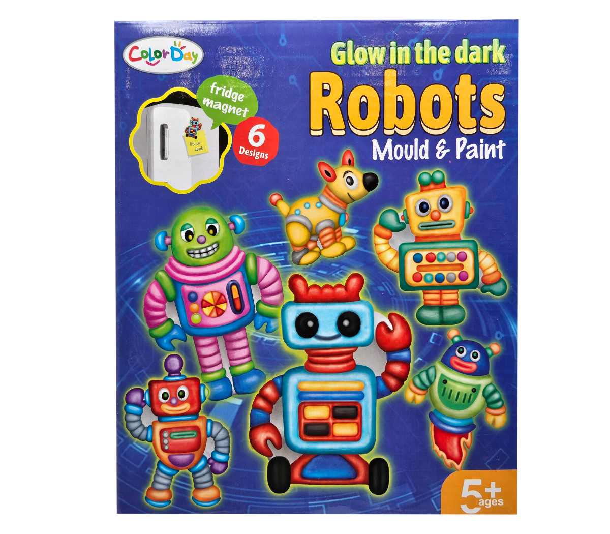 Sádrové odliatky s magnetom GLOW- roboti