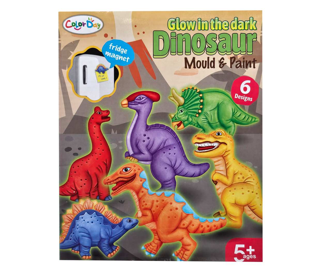 Sádrové odliatky s magnetom GLOW- dinosaury
