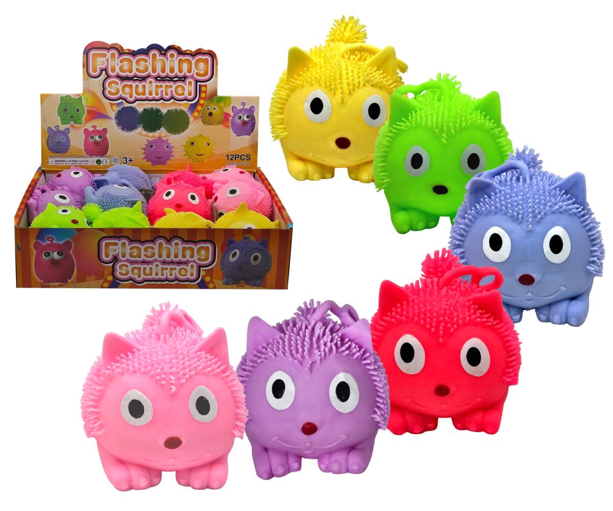 Stláčacia veverička so svetlom, 11cm