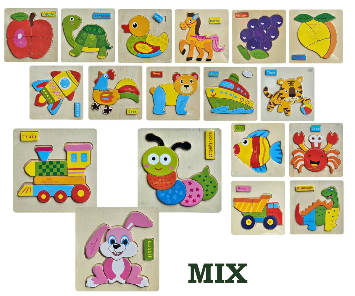 Detské drevené puzzle 15x15cm