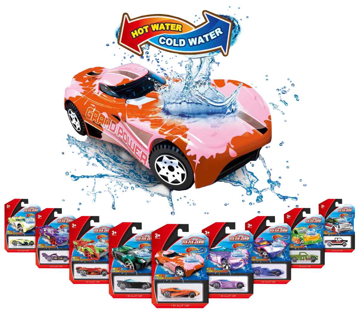 Kovové športové auto meniace farbu