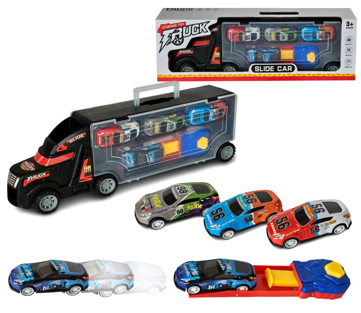 Kamión s autami a vystrelovacou dráhou