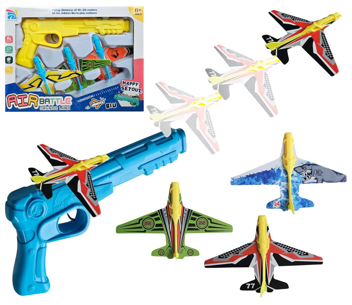 Pištoľ na vystreľovanie lietadiel, 3ks