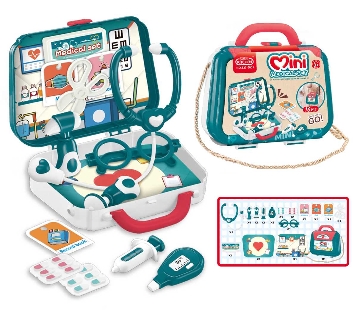 Sada lekárskych pomôcok v kufríku